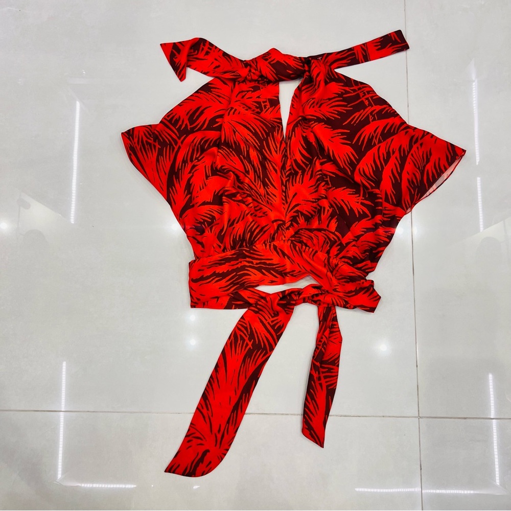 Johanna Ortiz Wrap Bkouse Tonal Palm Print - Picture 11 of 14